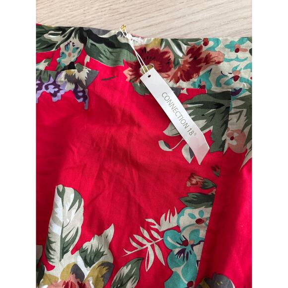 Vintage Connection 18 Red Hawaiian Floral Skirt Sz M NWT - Picture 4 of 6